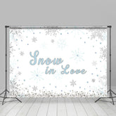 Lofaris White Snow In Love Glitter Snowflake Wedding Backdrop